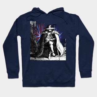 Guy Fawkes Vintage Illustration With Colored Fireworks Hoodie